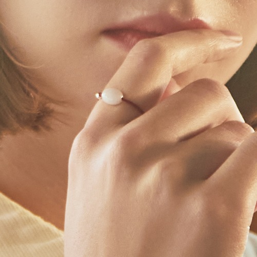 [강지영 착용] silver rose gemstone band-ring
