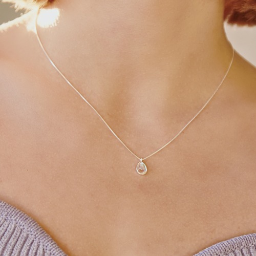 [장나라 착용] silver pure glass-necklace