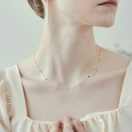 [에스파 카리나,강지영,허영지,비비 착용] silver jelly bean-necklace