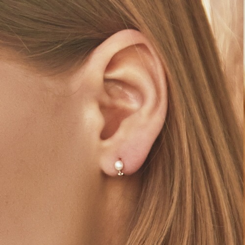 [허영지 착용] silver mini pearl-earring